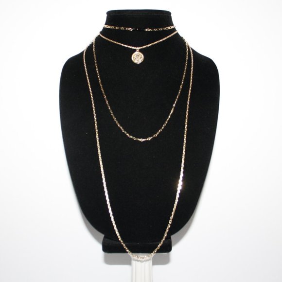 Beautiful layered gold coin necklace